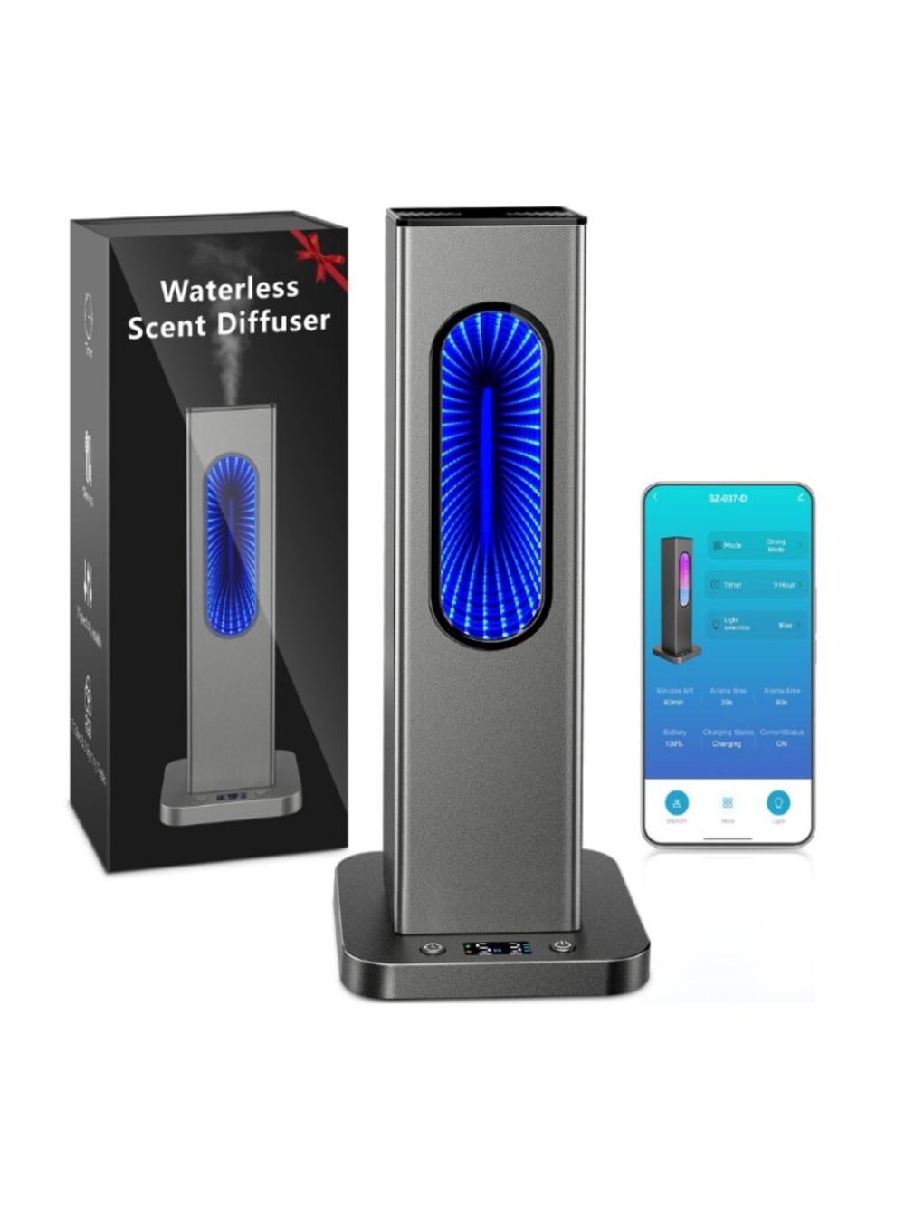 Waterless Essential Oil Diffuser, Rechargeable App Remote Control Scent Diffuser